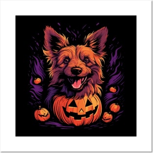 Australian Terrier Halloween Posters and Art